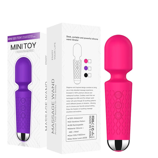 Velmora Petite Pulse Mini Wand Massager - 20-Pattern Portable Wellness Device